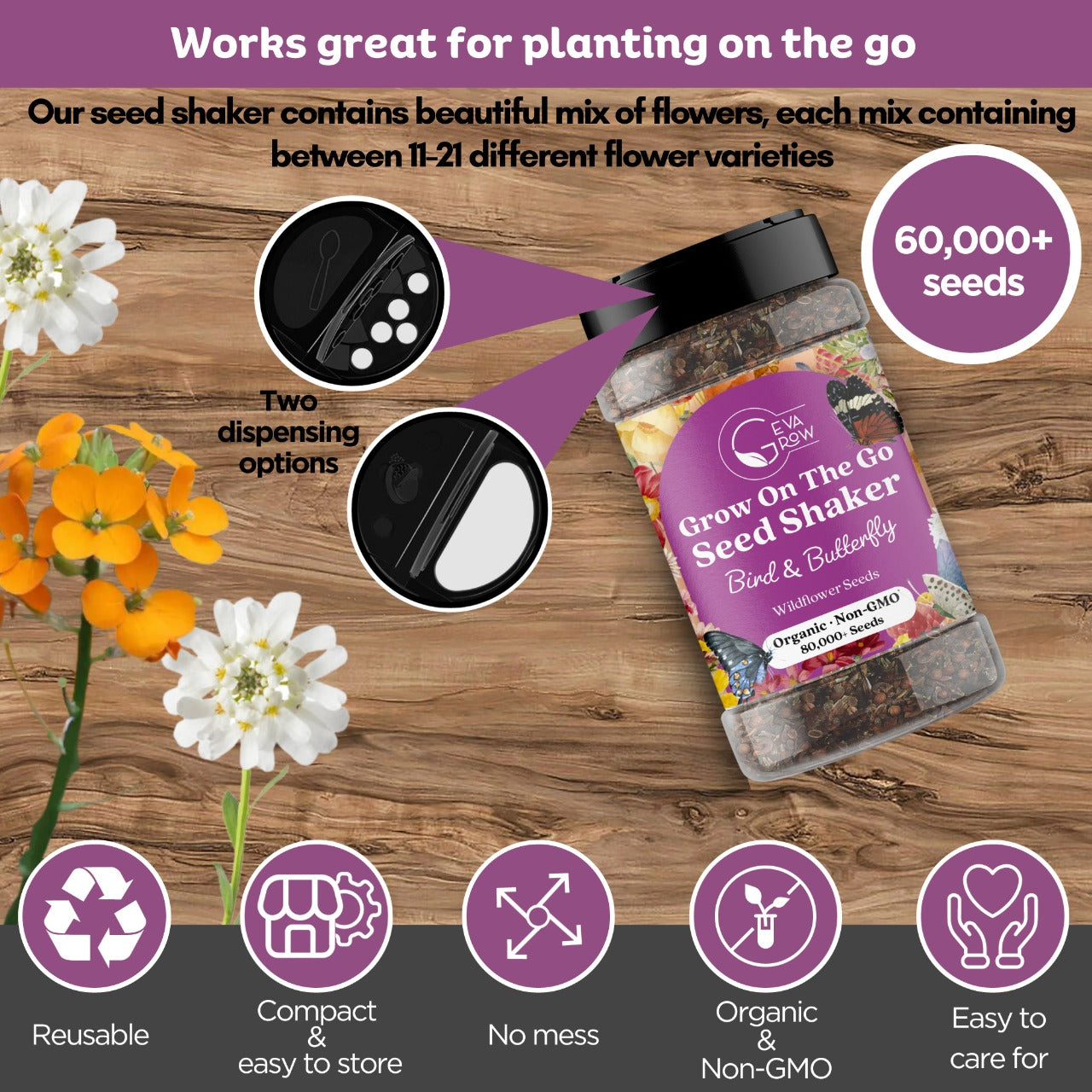 Wildflower Seed Shaker – Bird & Butterfly Seed