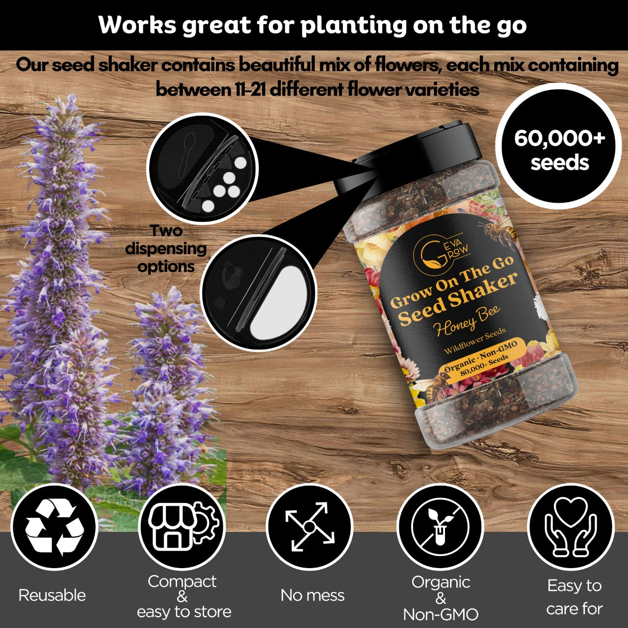 Wildflower Seed Shaker – Honey Bee Mix