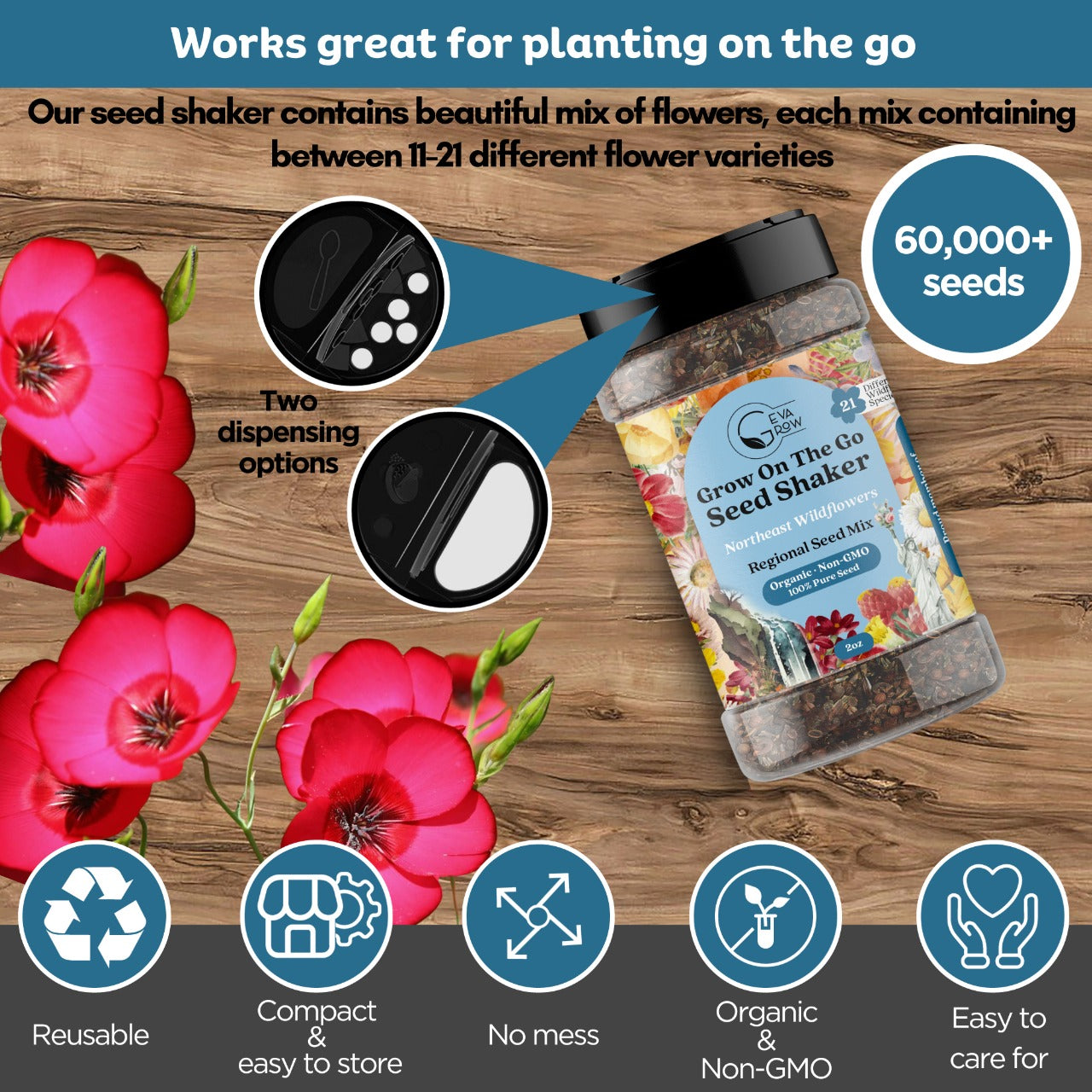 Mini Wildflower Seed Shaker – Regional Northeast Wildflower Seed
